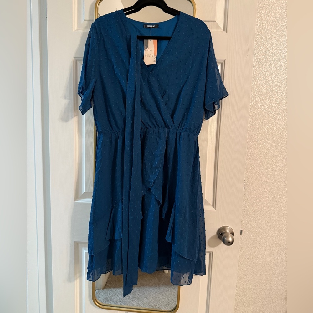 NWT Blue Wrap Dress